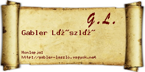 Gabler László névjegykártya