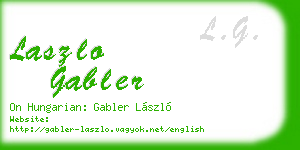 laszlo gabler business card